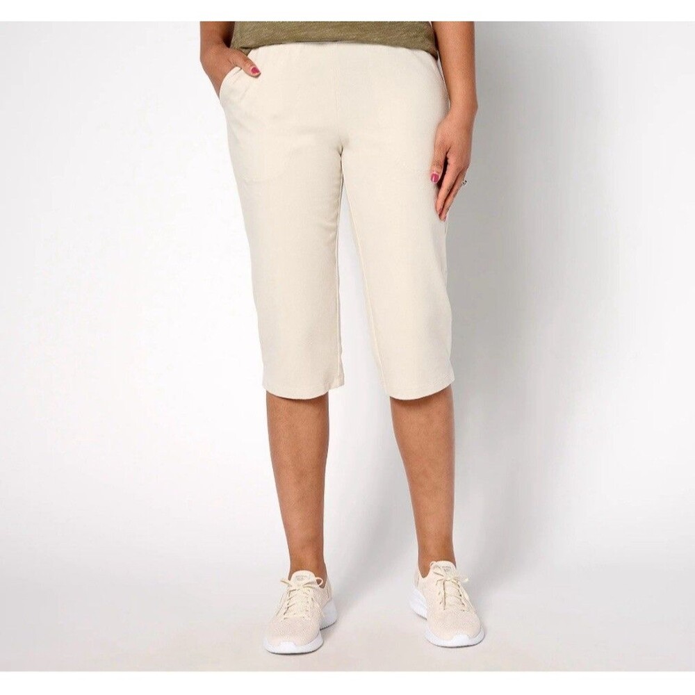 Denim & Co. Tall Duo Stretch Skimmer with Pockets - Stone Khaki Tall Medium